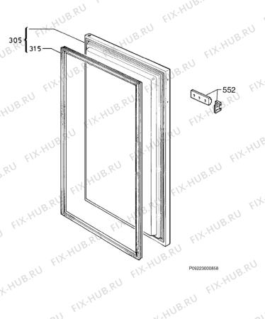 Взрыв-схема холодильника Electrolux EU6220I - Схема узла Door 003